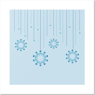 Raining Snowflakes Posters and Art